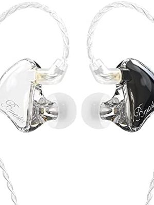 BASN in-Ear Monitors, Bmaster Triple Driver HiFi Stereo Noise-Isolating with Enhanced Bass for Musicians Stage/Audio Recording(PRO White/Black)